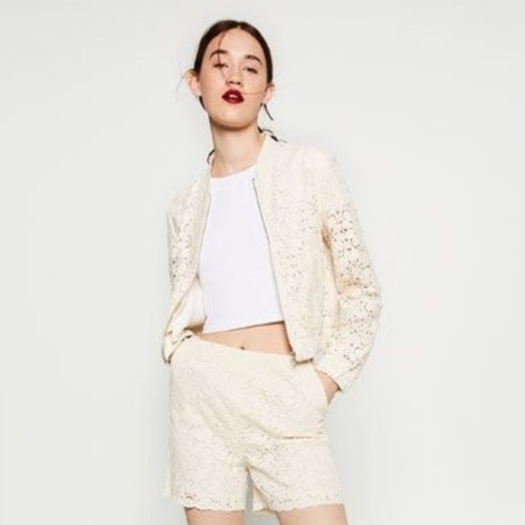 zara lace bomber jacket